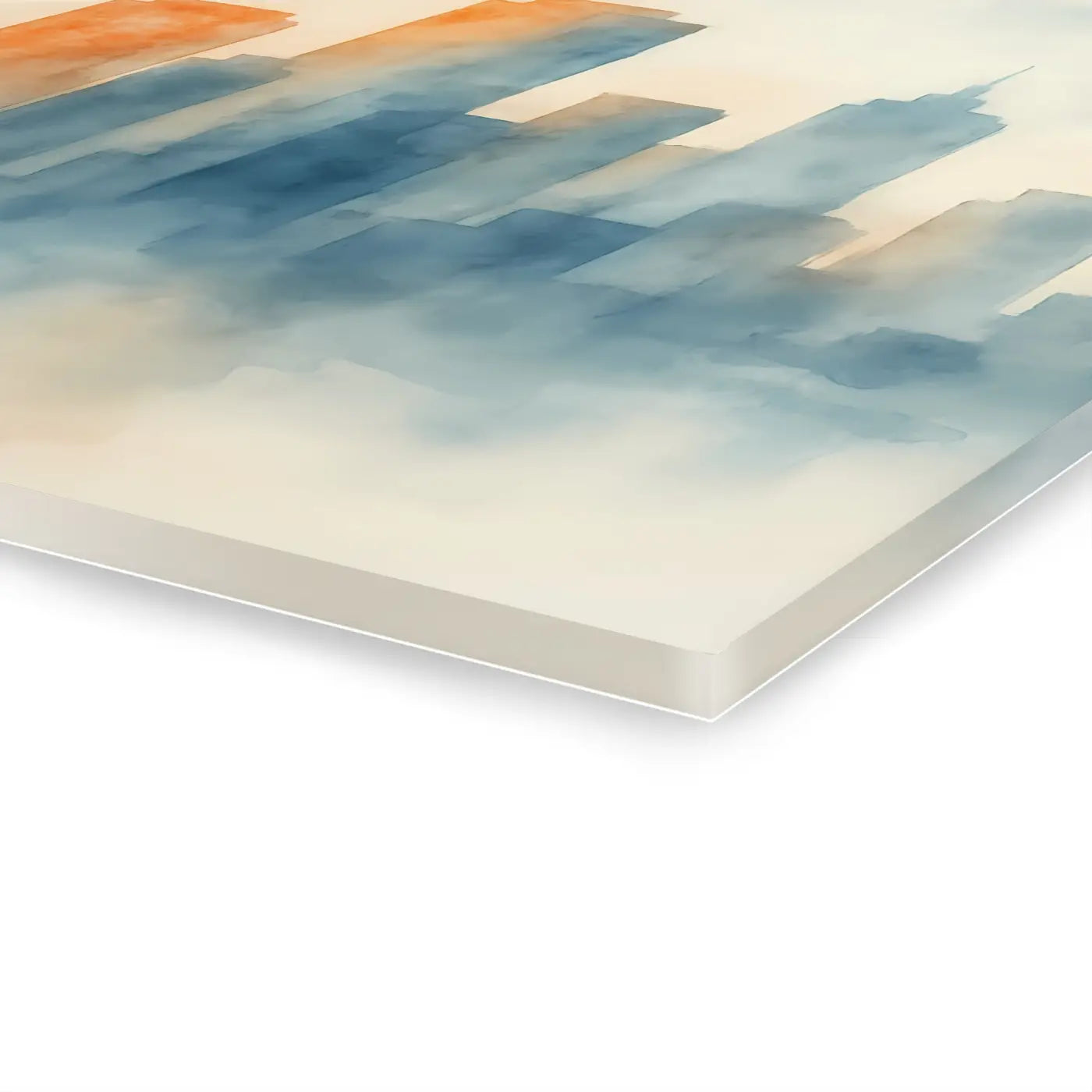 Watercolor Cityscape Gallery Wall Art - French Cleat Backing - DipaliZ