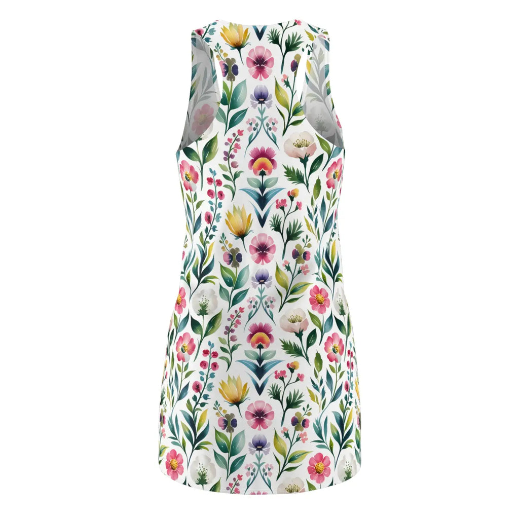 Floral Racerback Dress - Vibrant Watercolor Design - DipaliZ