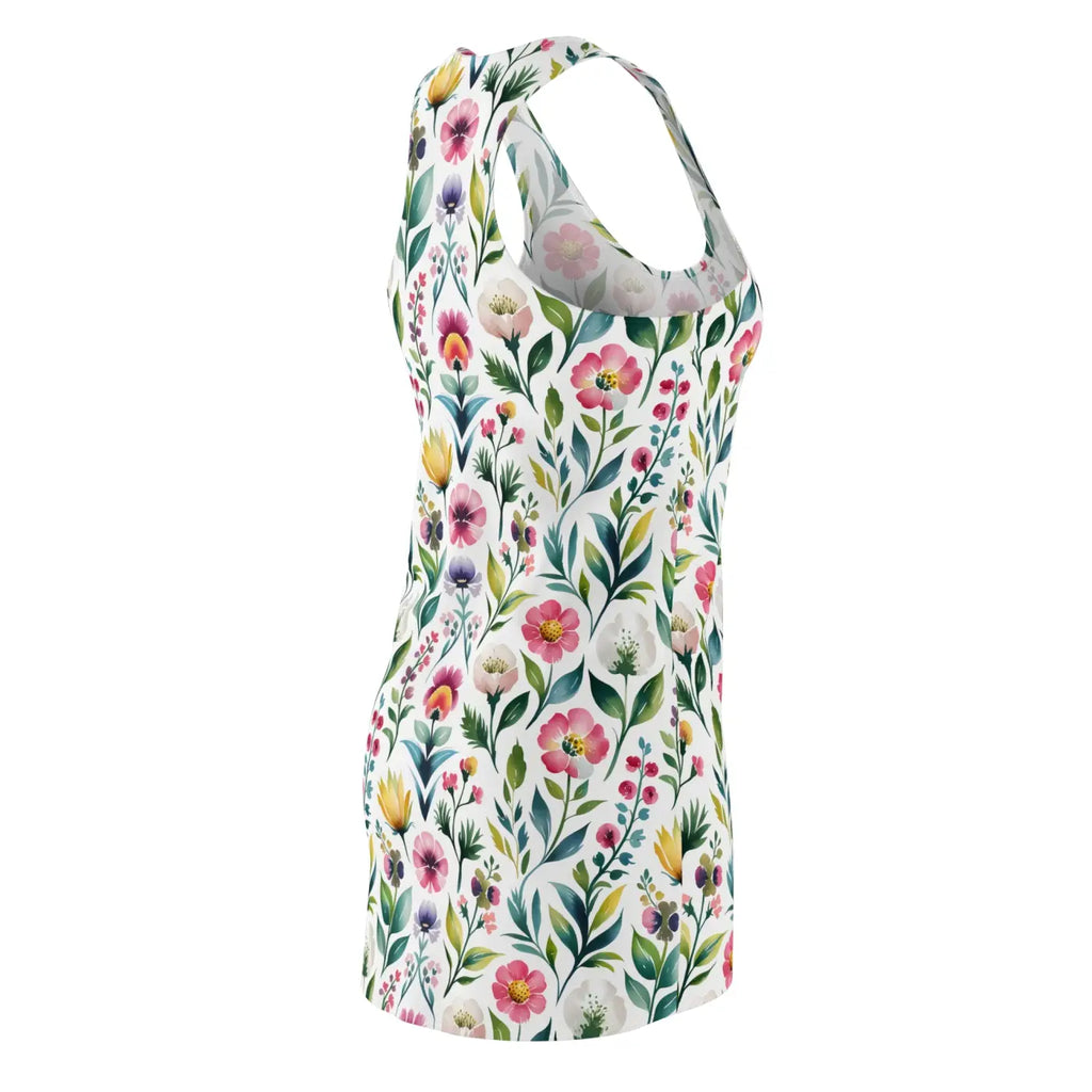 Floral Racerback Dress - Vibrant Watercolor Design - DipaliZ