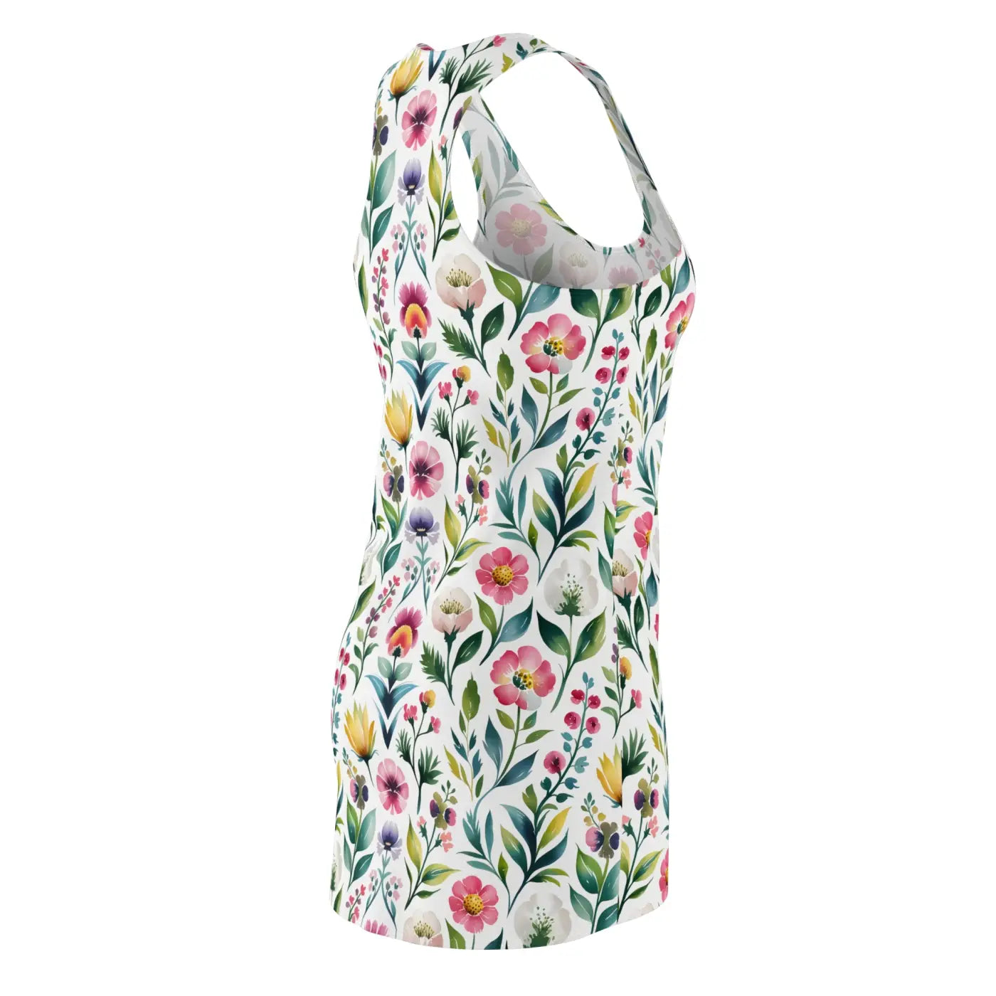 Floral Racerback Dress - Vibrant Watercolor Design - DipaliZ