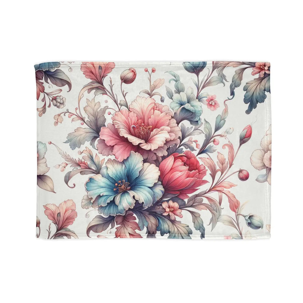 Soft Polyester Blanket - Watercolor Flowers Design - DipaliZ