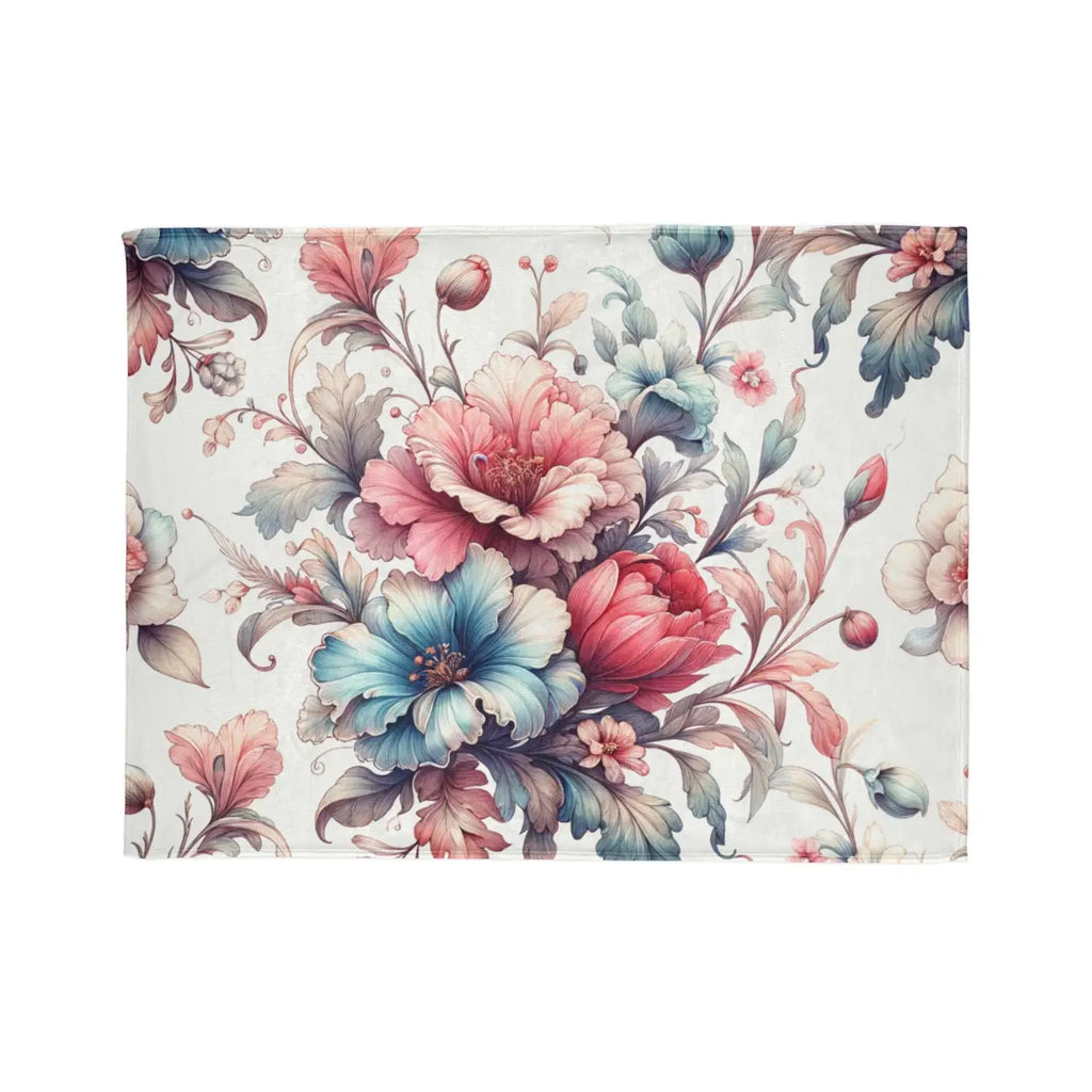 Soft Polyester Blanket - Watercolor Flowers Design - DipaliZ