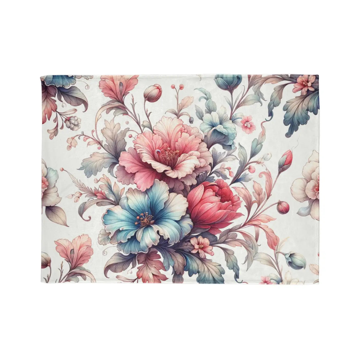 Soft Polyester Blanket - Watercolor Flowers Design - DipaliZ