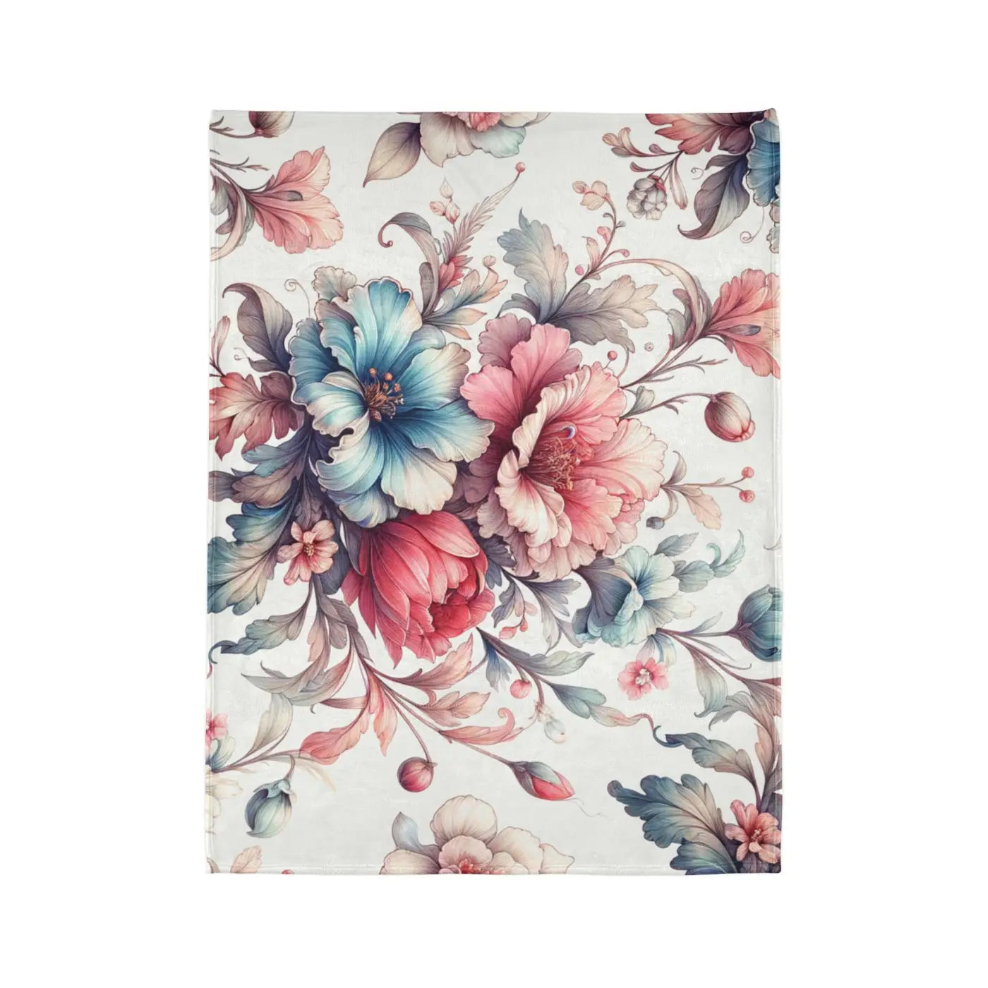 Soft Polyester Blanket - Watercolor Flowers Design - DipaliZ