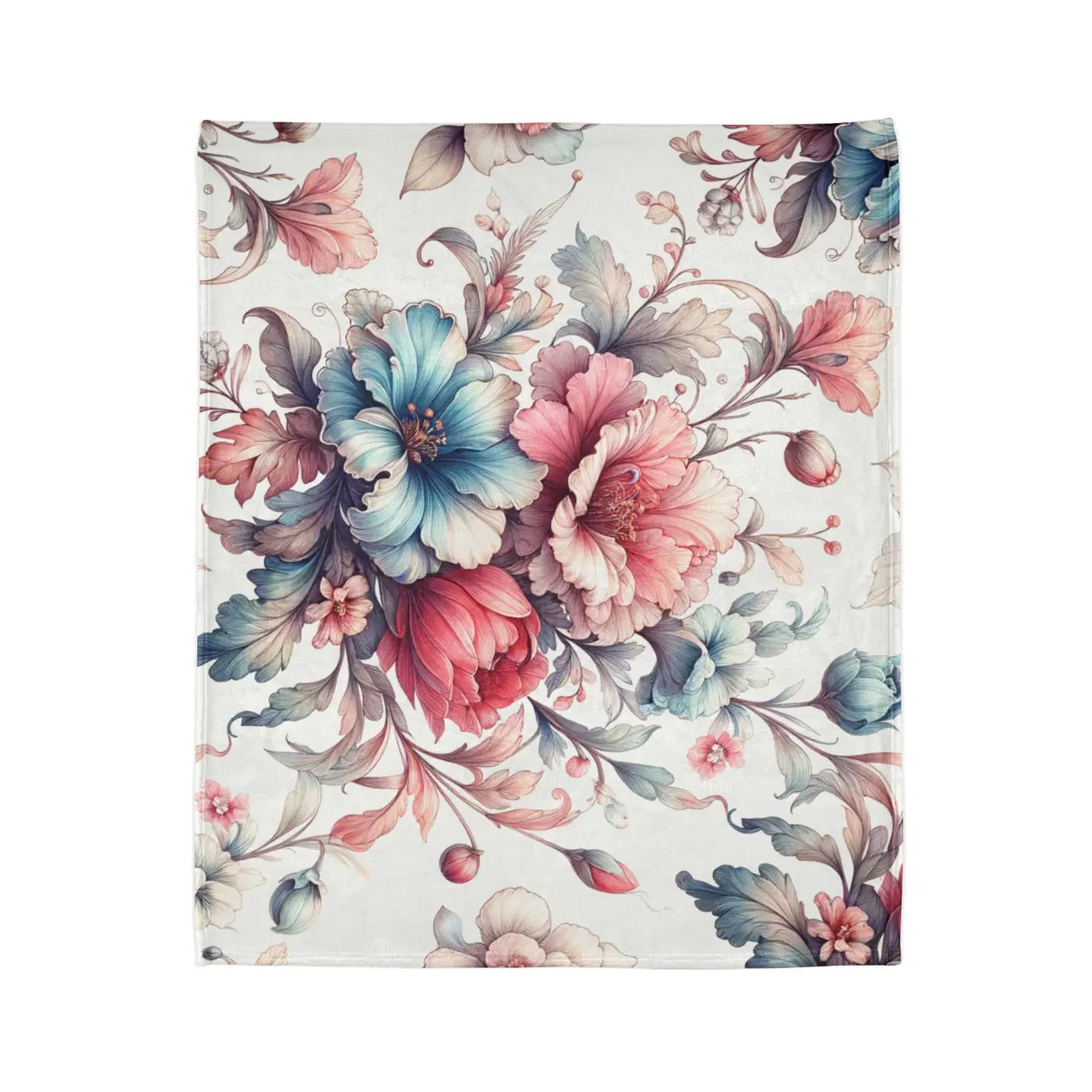 Soft Polyester Blanket - Watercolor Flowers Design - DipaliZ