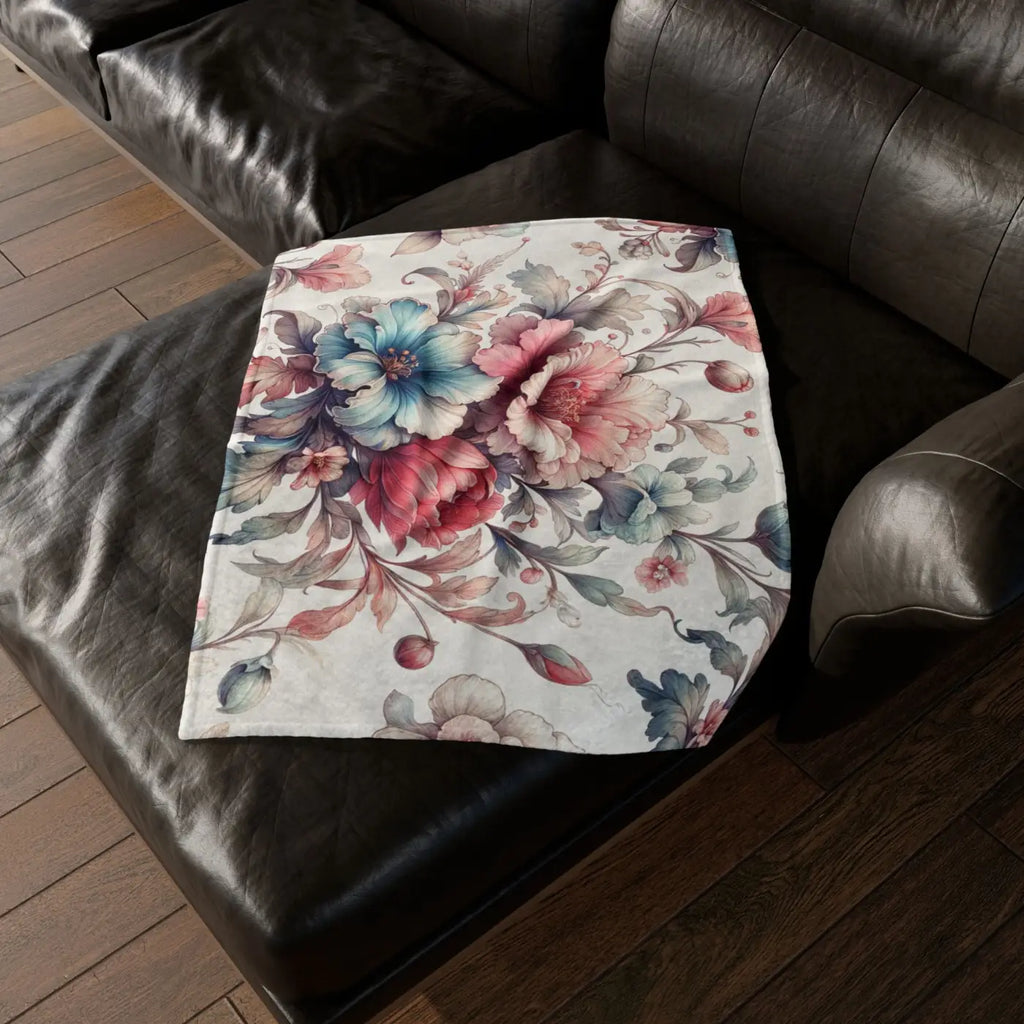 Soft Polyester Blanket - Watercolor Flowers Design - DipaliZ