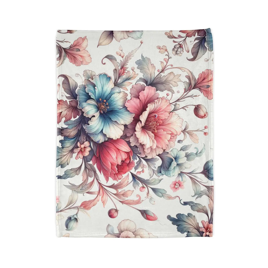 Soft Polyester Blanket - Watercolor Flowers Design - DipaliZ