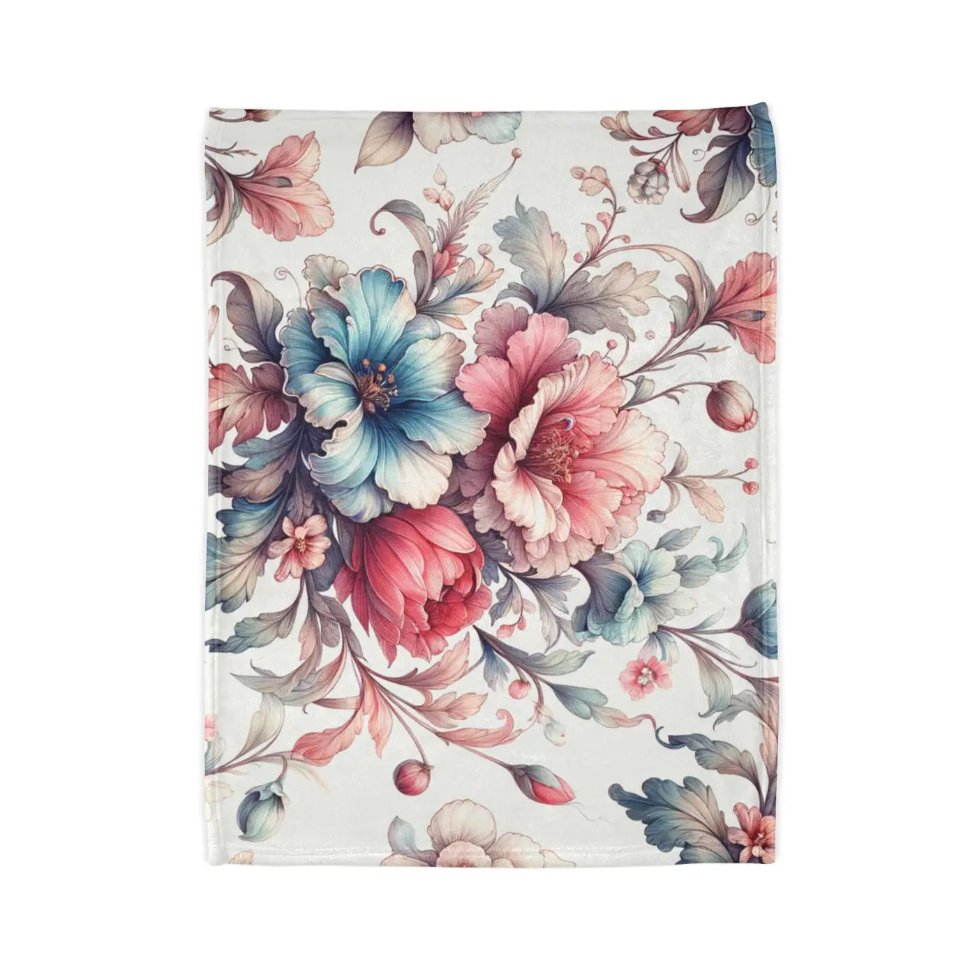 Soft Polyester Blanket - Watercolor Flowers Design - DipaliZ