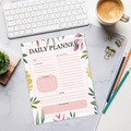 Watercolor Flowers Daily Planner - Artistic Flair Notepad - DipaliZ