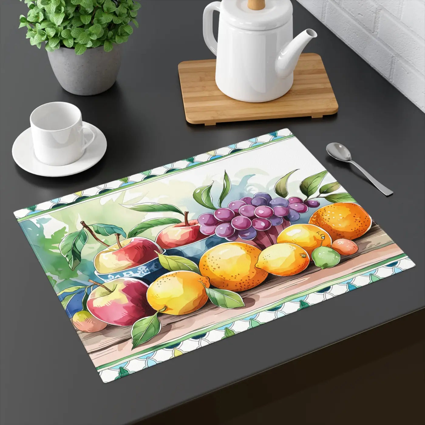 Watercolor Fruits Placemats - Colorful Dining Decor - DipaliZ