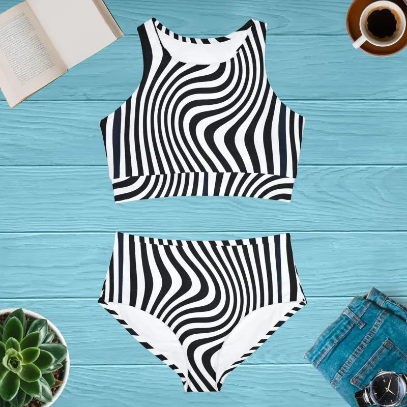 Wave Rider Bikini Set - Ocean Inspired Sporty Design - DipaliZ