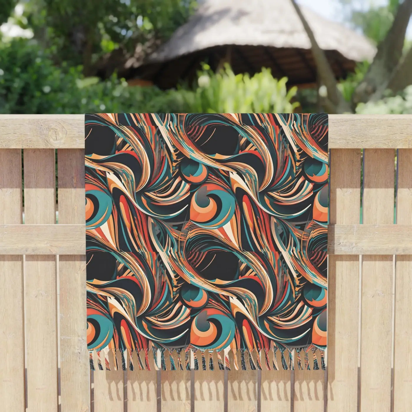 Wavy Abstract Beach Towel - Boho Beach Cloth - DipaliZ