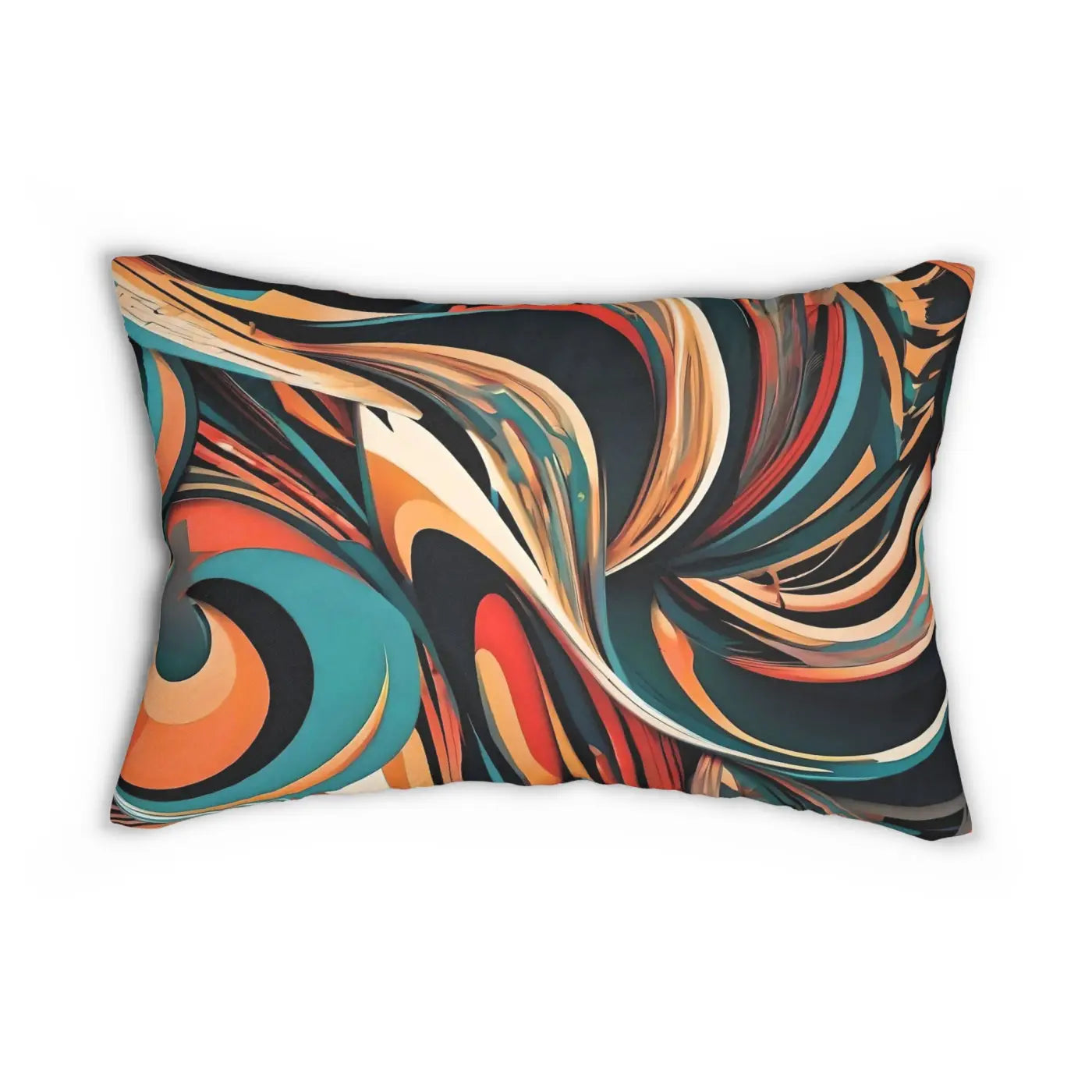 Wavy Abstract Spun Polyester Lumbar Pillow - Home Decor - DipaliZ