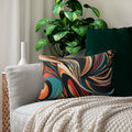 Wavy Abstract Spun Polyester Lumbar Pillow - Home Decor - DipaliZ