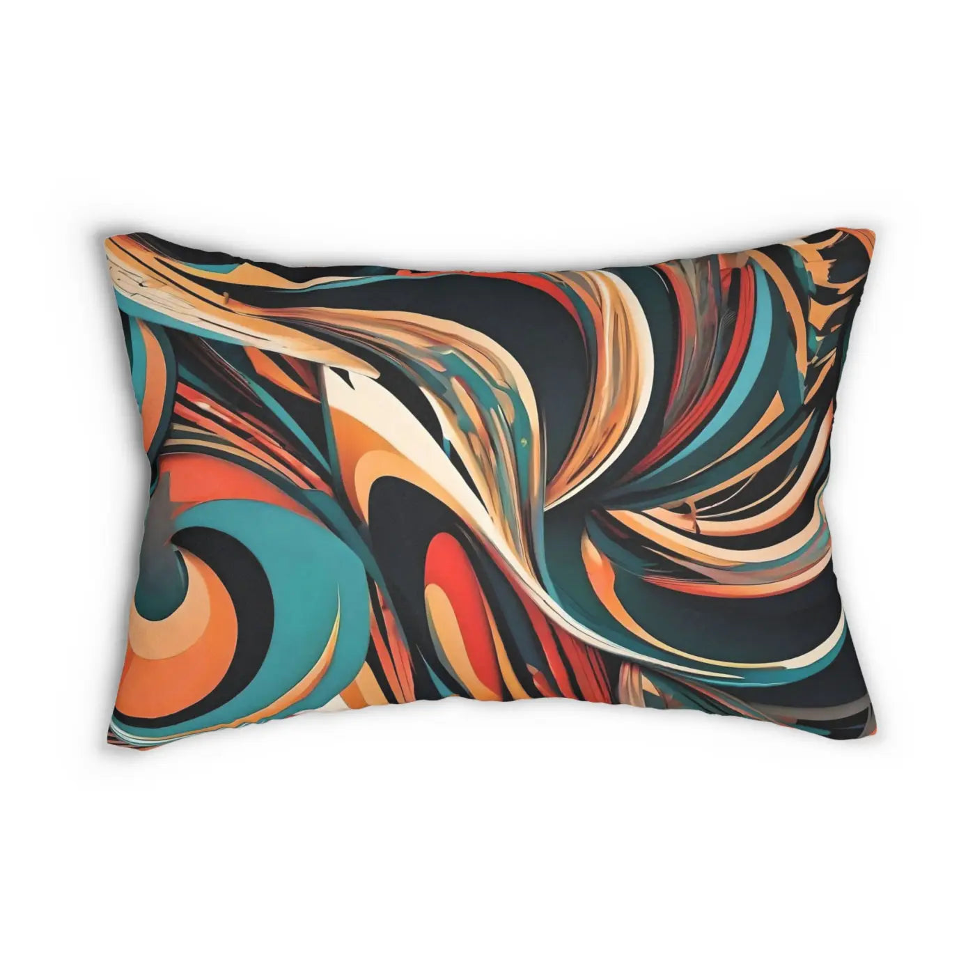 Wavy Abstract Spun Polyester Lumbar Pillow - Home Decor - DipaliZ