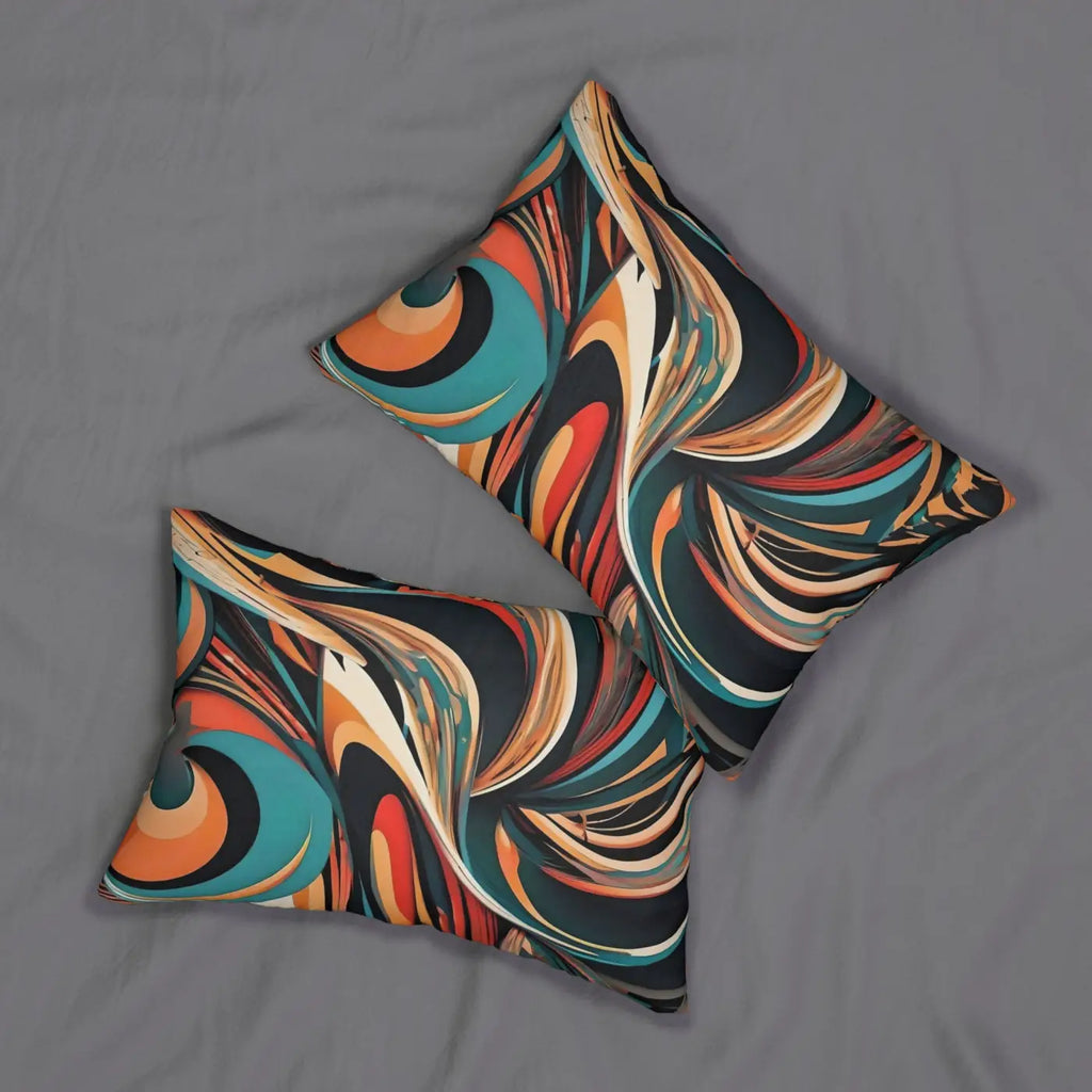 Wavy Abstract Spun Polyester Lumbar Pillow - Home Decor - DipaliZ
