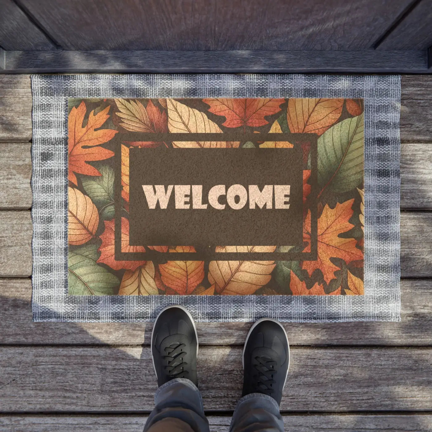 Autumn Foliage Doormat - Tufted Coir Coconut Fiber - DipaliZ