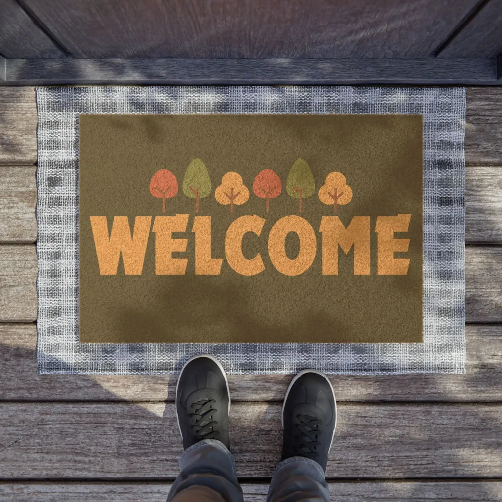 Vibrant Autumn Seasonal Entryway Rug - Coconut Coir Fibers - DipaliZ
