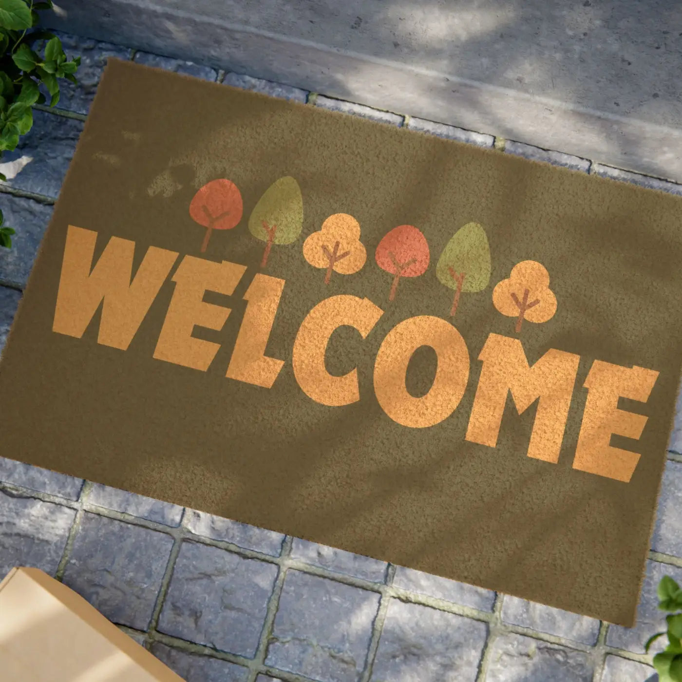 Vibrant Autumn Seasonal Entryway Rug - Coconut Coir Fibers - DipaliZ