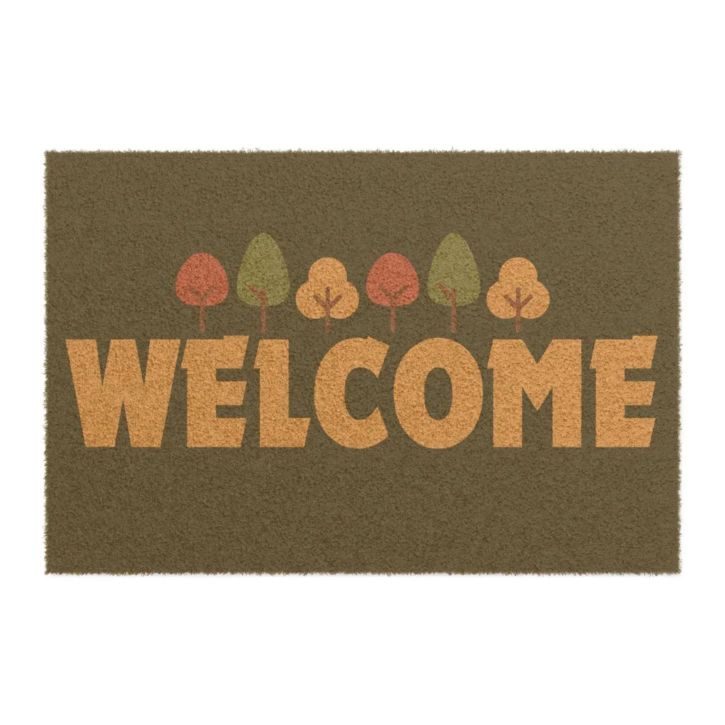 Vibrant Autumn Seasonal Entryway Rug - Coconut Coir Fibers - DipaliZ