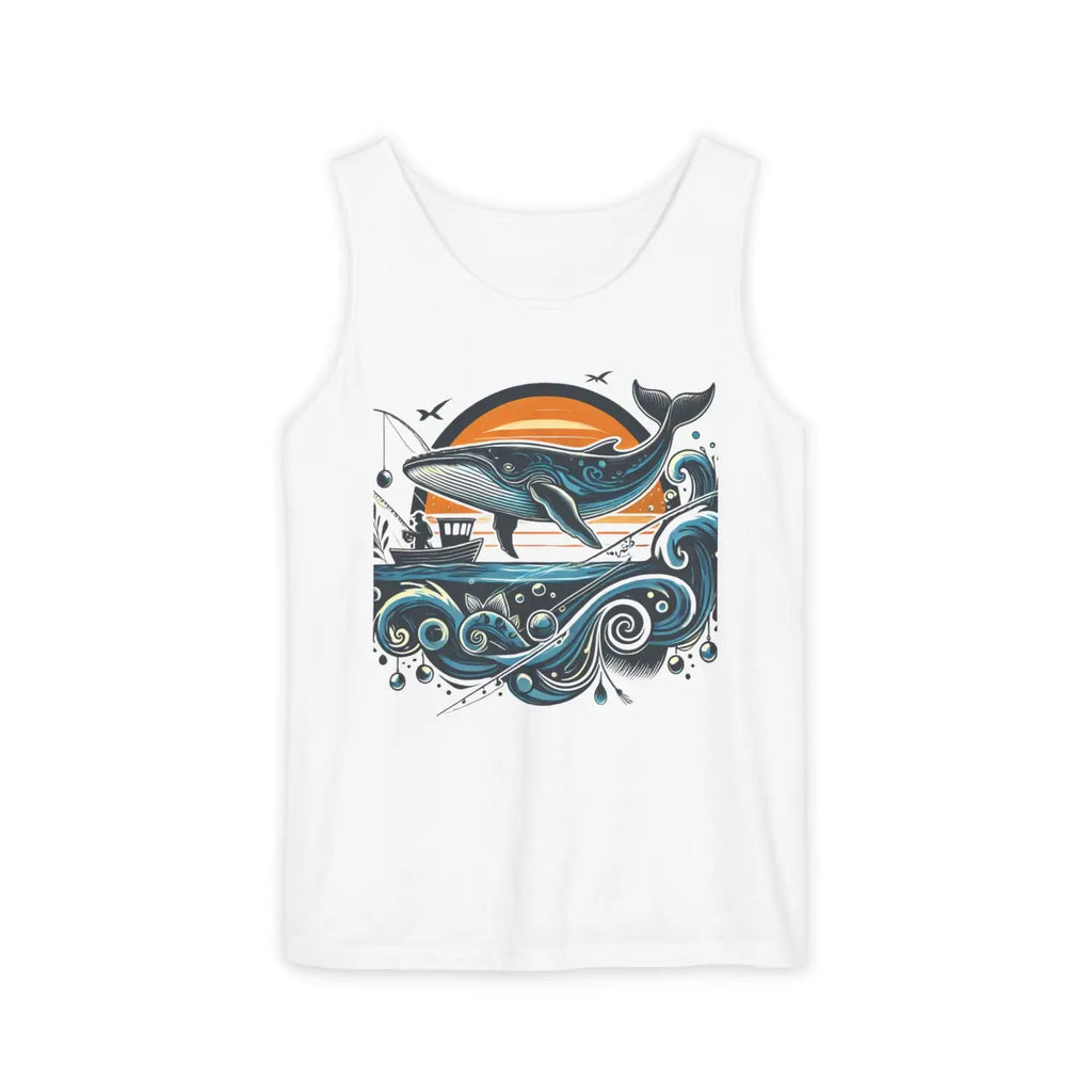 Bold Whale Sunset Tank Top - Ocean Vibes Style - DipaliZ