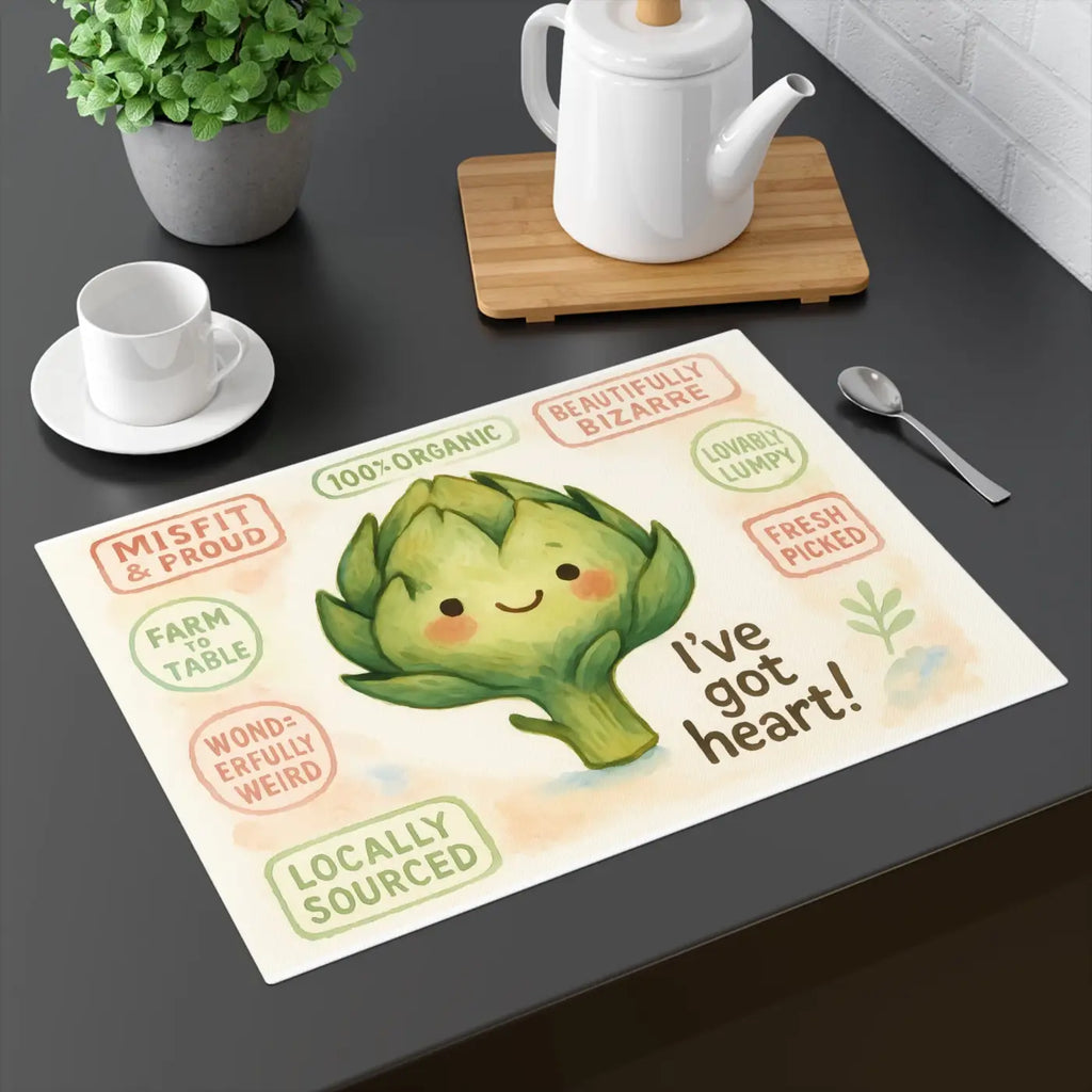 Whimsical Artichoke Placemat - Playful Twist Cute Kitchen Decor - DipaliZ