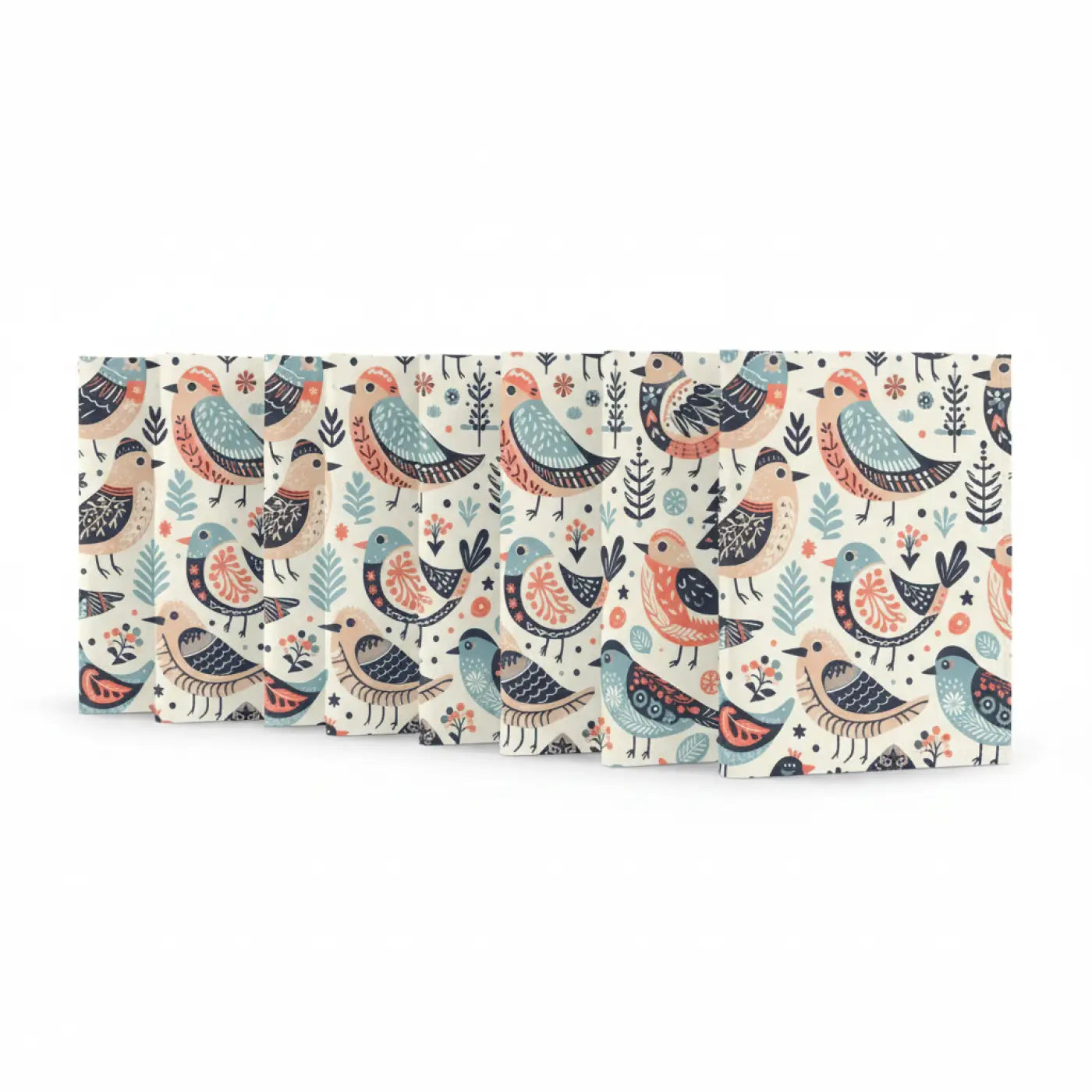 Whimsical Bird Pattern Cloth Napkins, Set of 4 - Ideal for Eco-Friendly Dining, Seasonal Gatherings, and Everyday Use