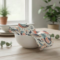 Whimsical Bird Pattern Cloth Napkins, Set of 4 - Ideal for Eco-Friendly Dining, Seasonal Gatherings, and Everyday Use