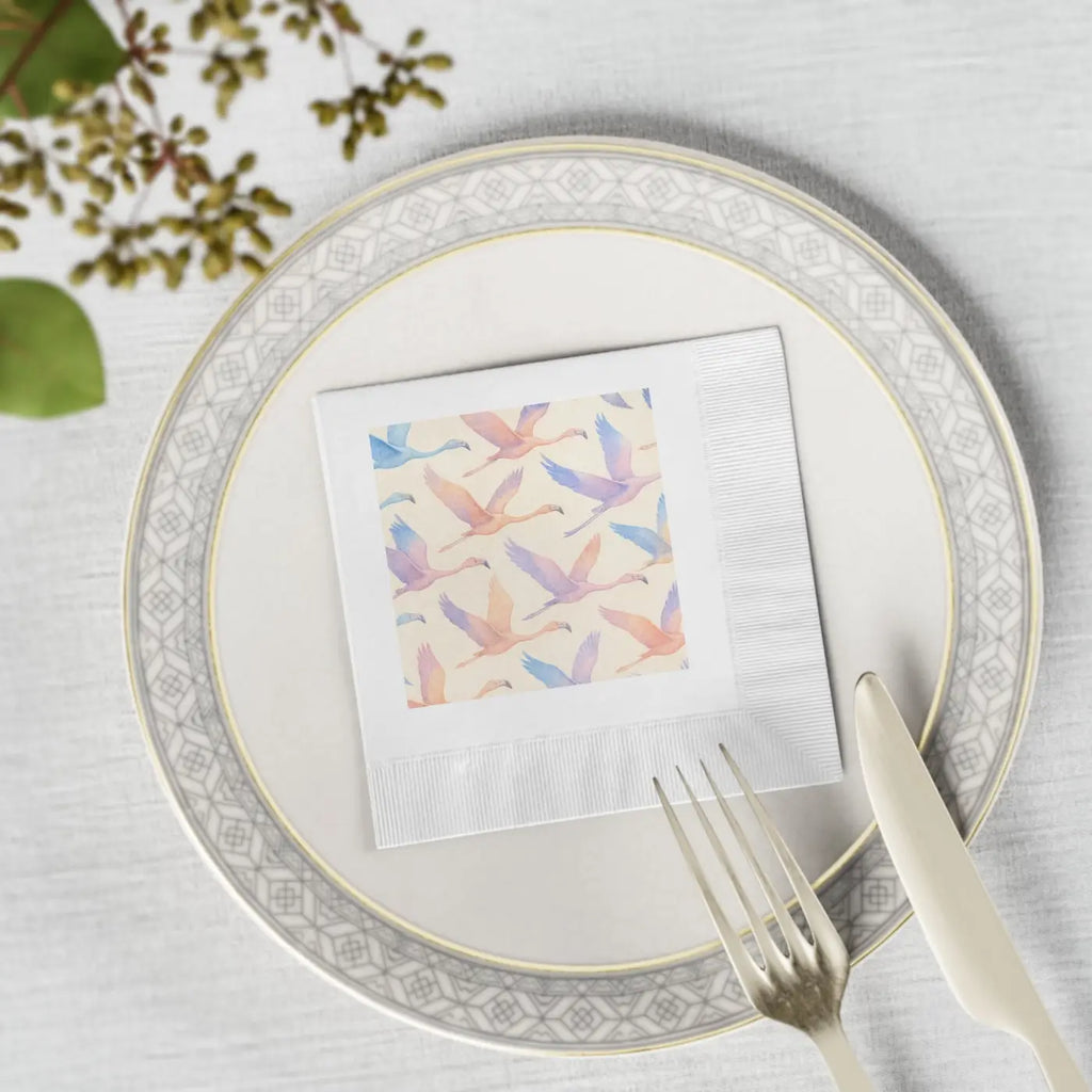 Premium Elegant Dining Napkins - Whimsical Bird Design - DipaliZ