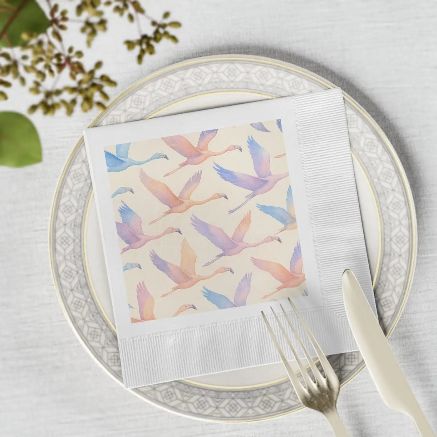 Premium Elegant Dining Napkins - Whimsical Bird Design - DipaliZ