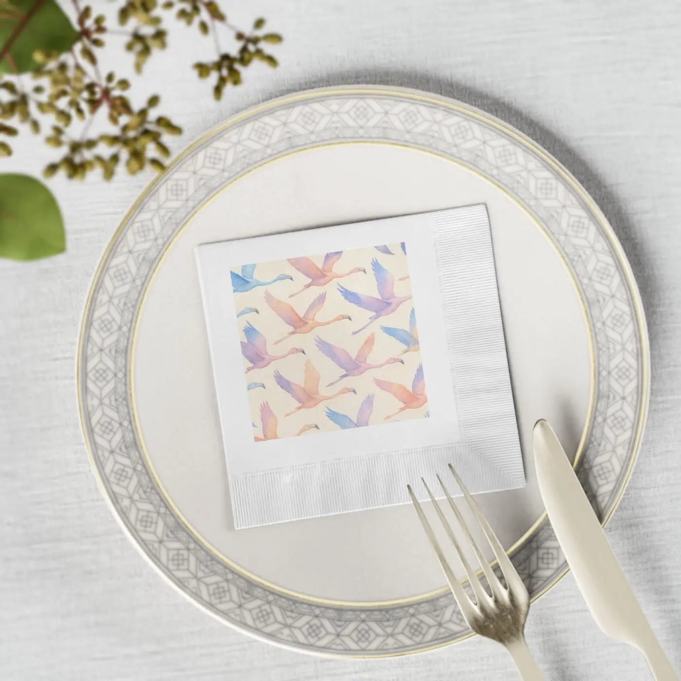 Premium Elegant Dining Napkins - Whimsical Bird Design - DipaliZ