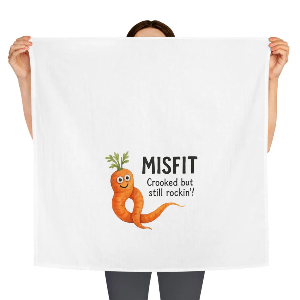 Whimsical Carrot Tea Towel - Playful Kitchen Decor - DipaliZ