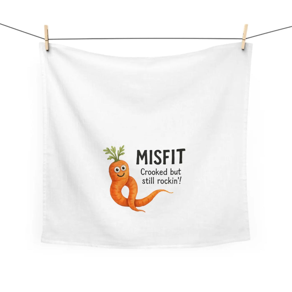 Whimsical Carrot Tea Towel - Playful Kitchen Decor - DipaliZ