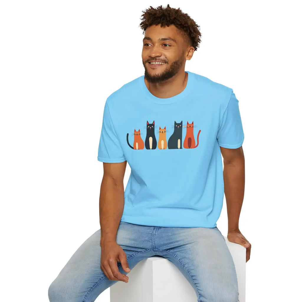 Whimsical Cat Softstyle T-Shirt - Cute Cat Lovers Gift - DipaliZ