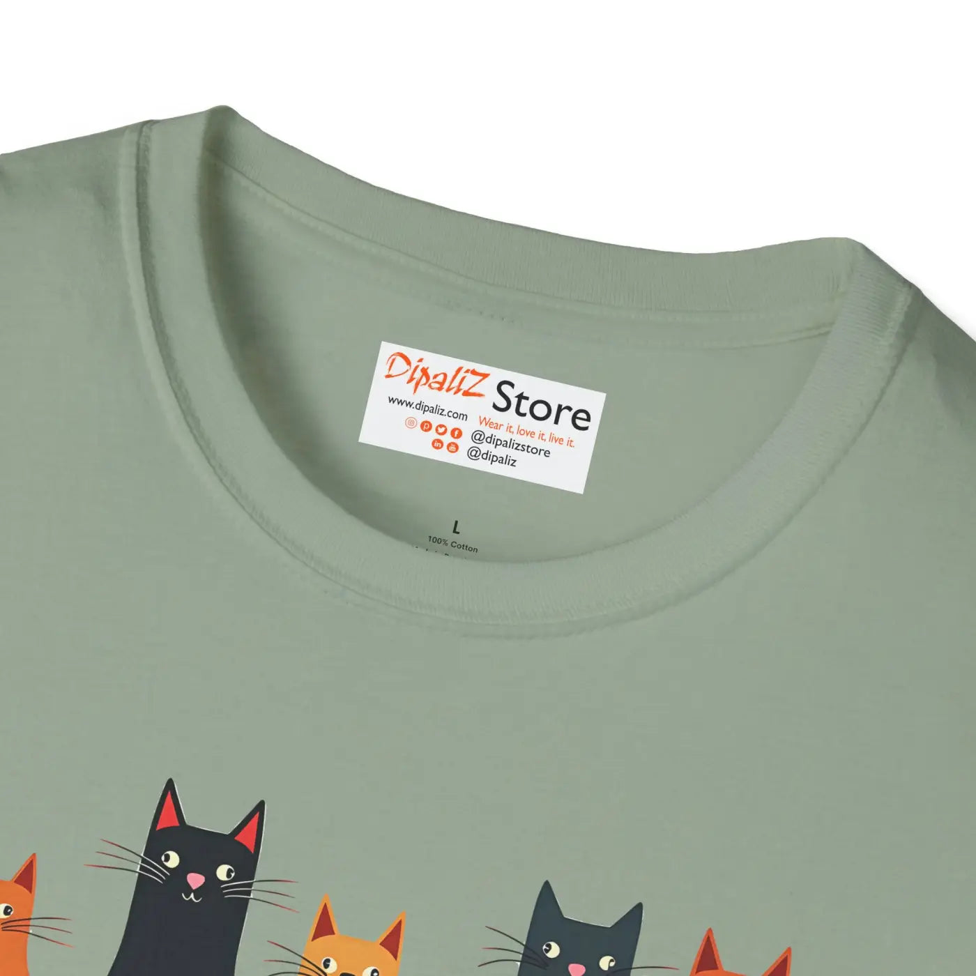 Whimsical Cat Softstyle T-Shirt - Cute Cat Lovers Gift - DipaliZ