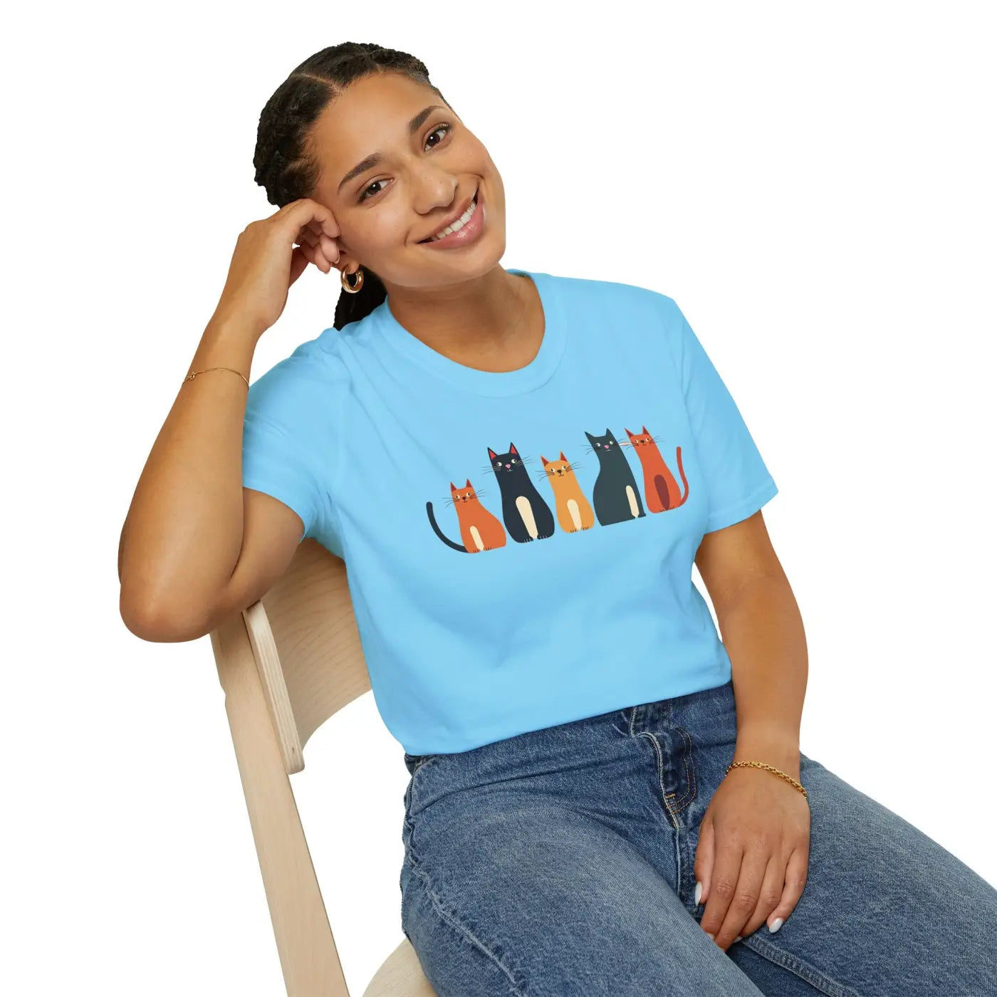 Whimsical Cat Softstyle T-Shirt - Cute Cat Lovers Gift - DipaliZ