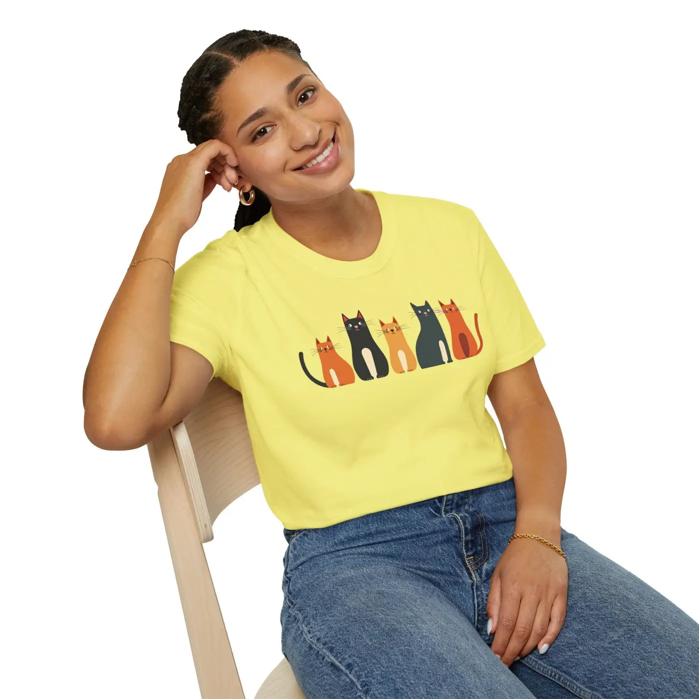 Whimsical Cat Softstyle T-Shirt - Cute Cat Lovers Gift - DipaliZ