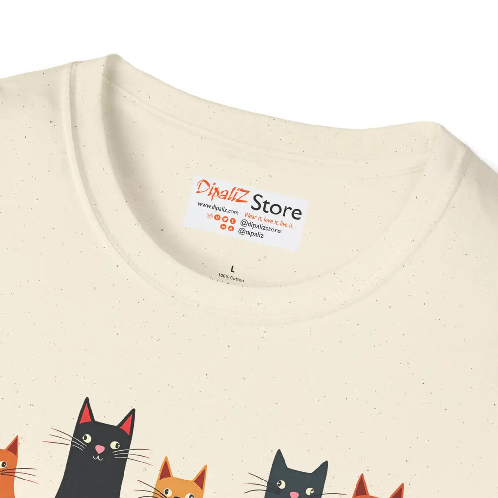 Whimsical Cat Softstyle T-Shirt - Cute Cat Lovers Gift - DipaliZ