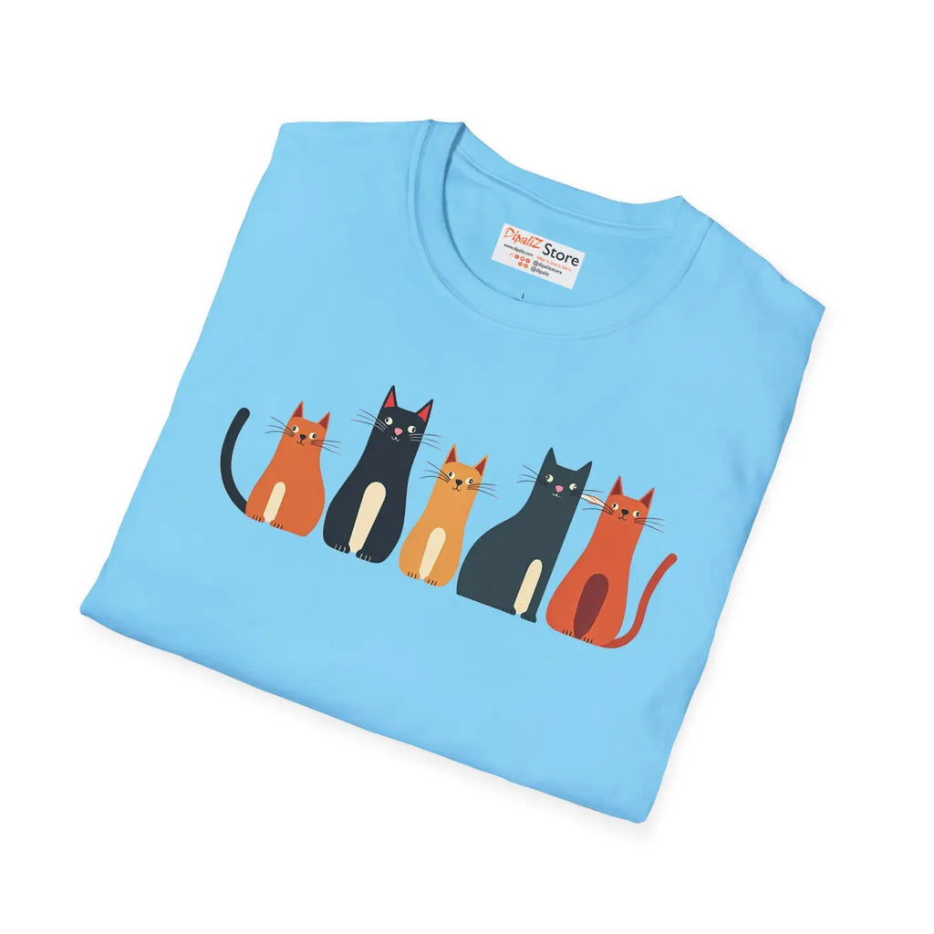 Whimsical Cat Softstyle T-Shirt - Cute Cat Lovers Gift - DipaliZ