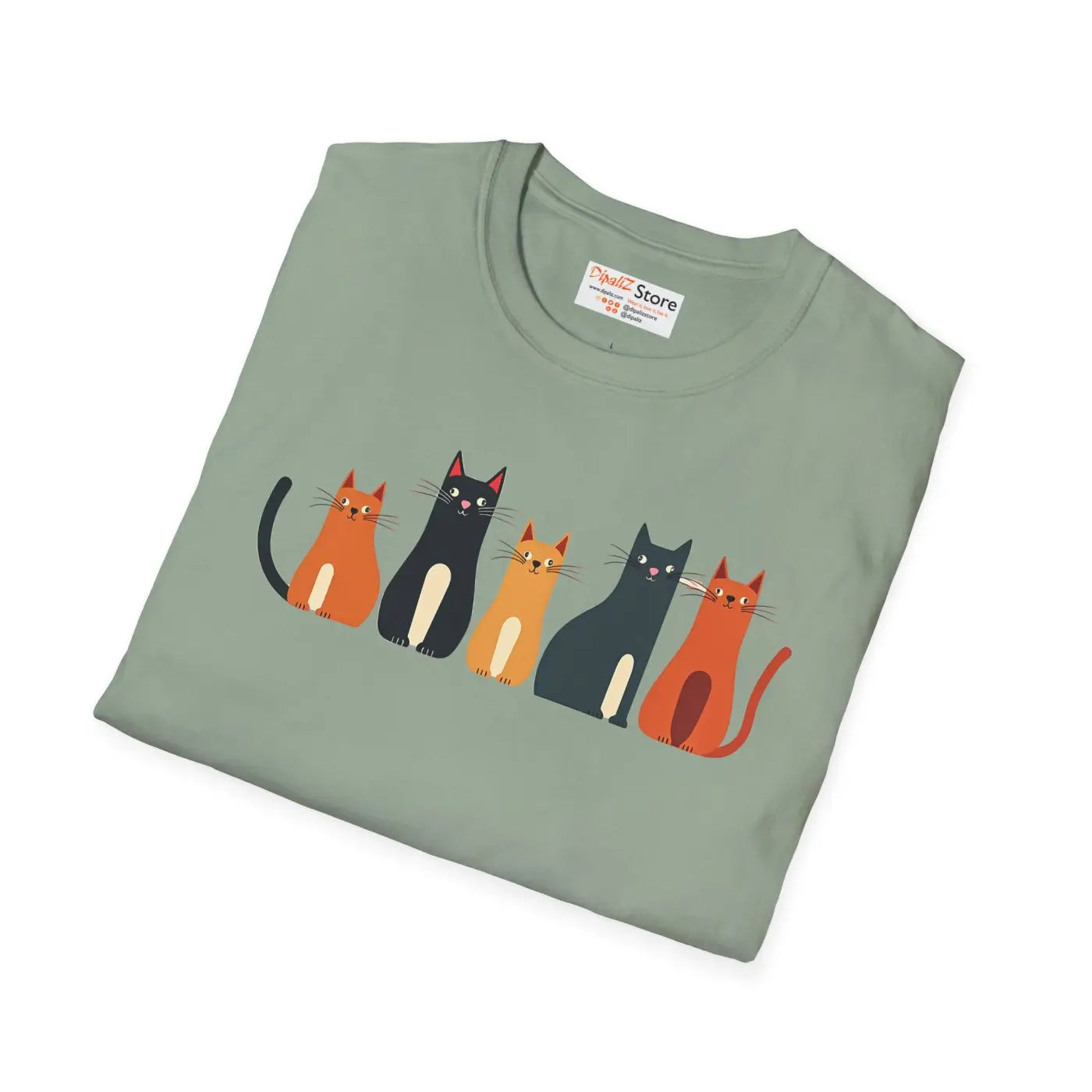 Whimsical Cat Softstyle T-Shirt - Cute Cat Lovers Gift - DipaliZ