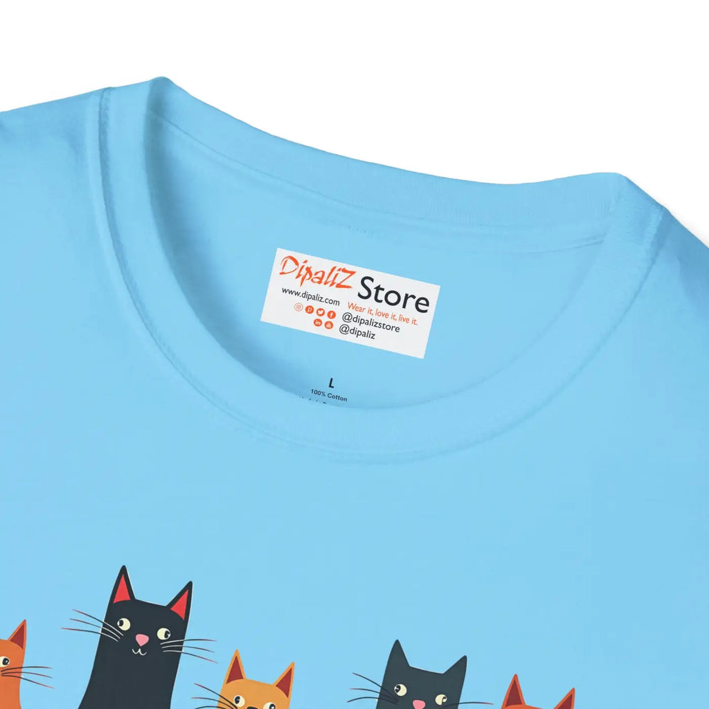 Whimsical Cat Softstyle T-Shirt - Cute Cat Lovers Gift - DipaliZ