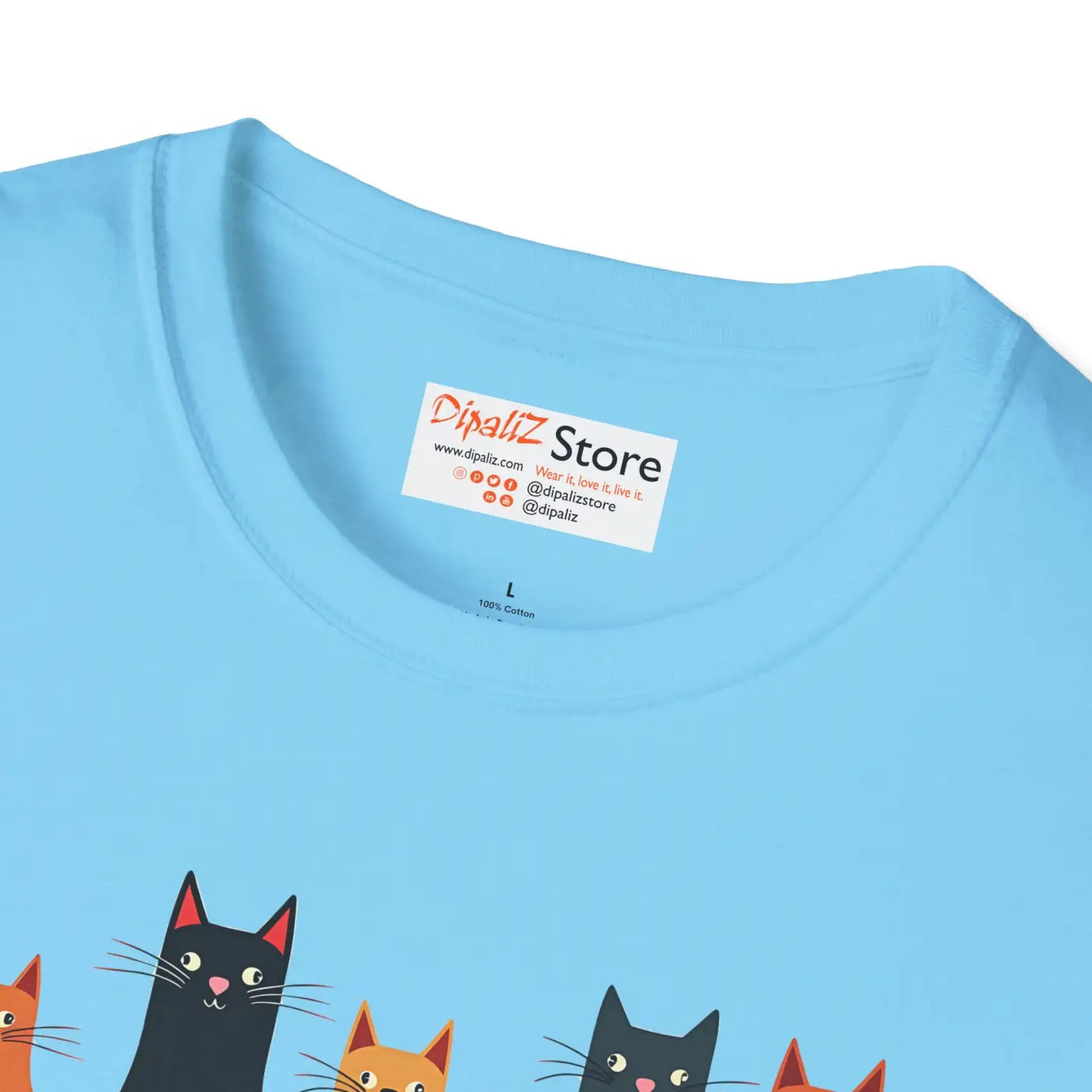Whimsical Cat Softstyle T-Shirt - Cute Cat Lovers Gift - DipaliZ