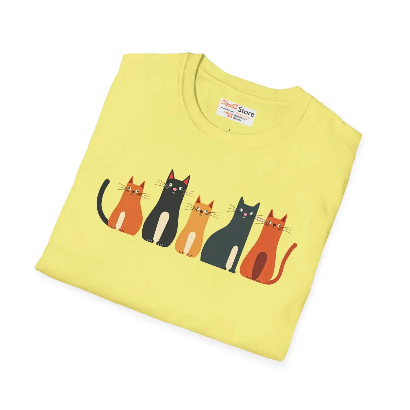 Whimsical Cat Softstyle T-Shirt - Cute Cat Lovers Gift - DipaliZ
