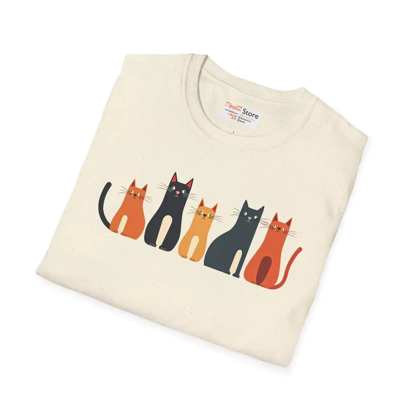Whimsical Cat Softstyle T-Shirt - Cute Cat Lovers Gift - DipaliZ