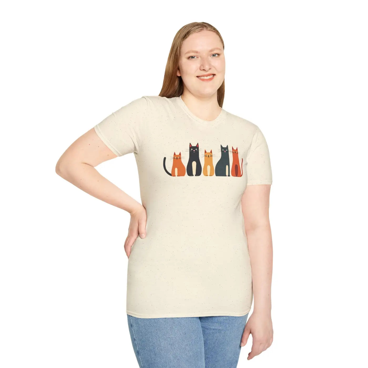 Whimsical Cat Softstyle T-Shirt - Cute Cat Lovers Gift - DipaliZ