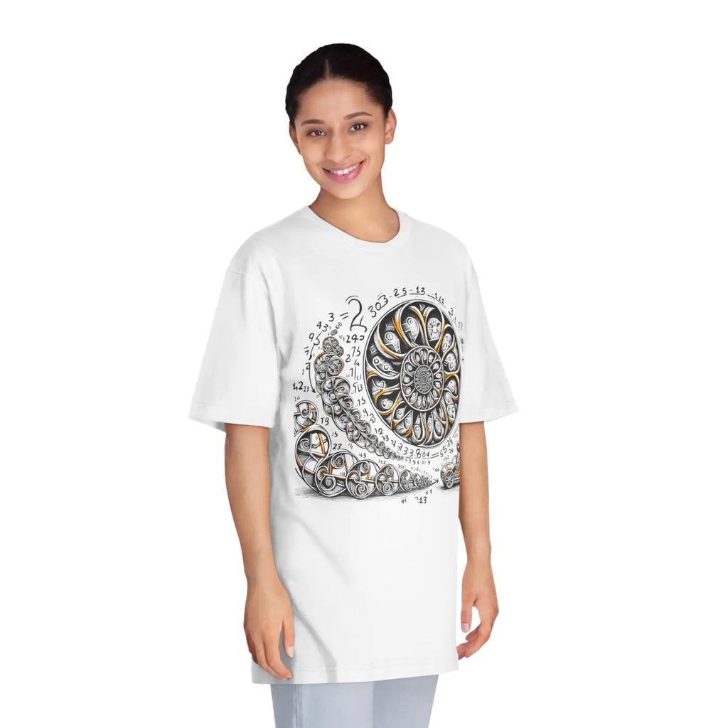 Premium Whimsical Fibonacci Spiral Tee - Math Lover - DipaliZ