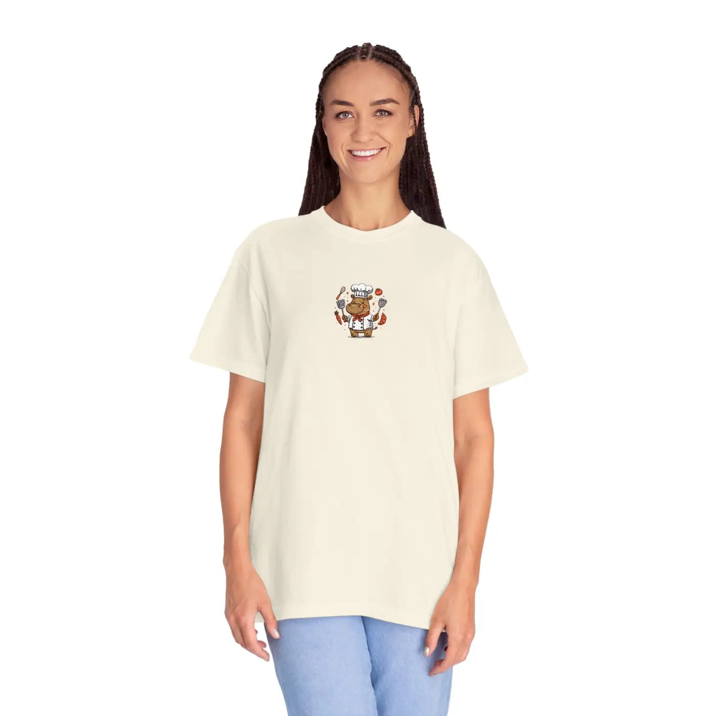Whimsical Hippo Chef Cozy Tee - Soft Cotton Comfort - DipaliZ