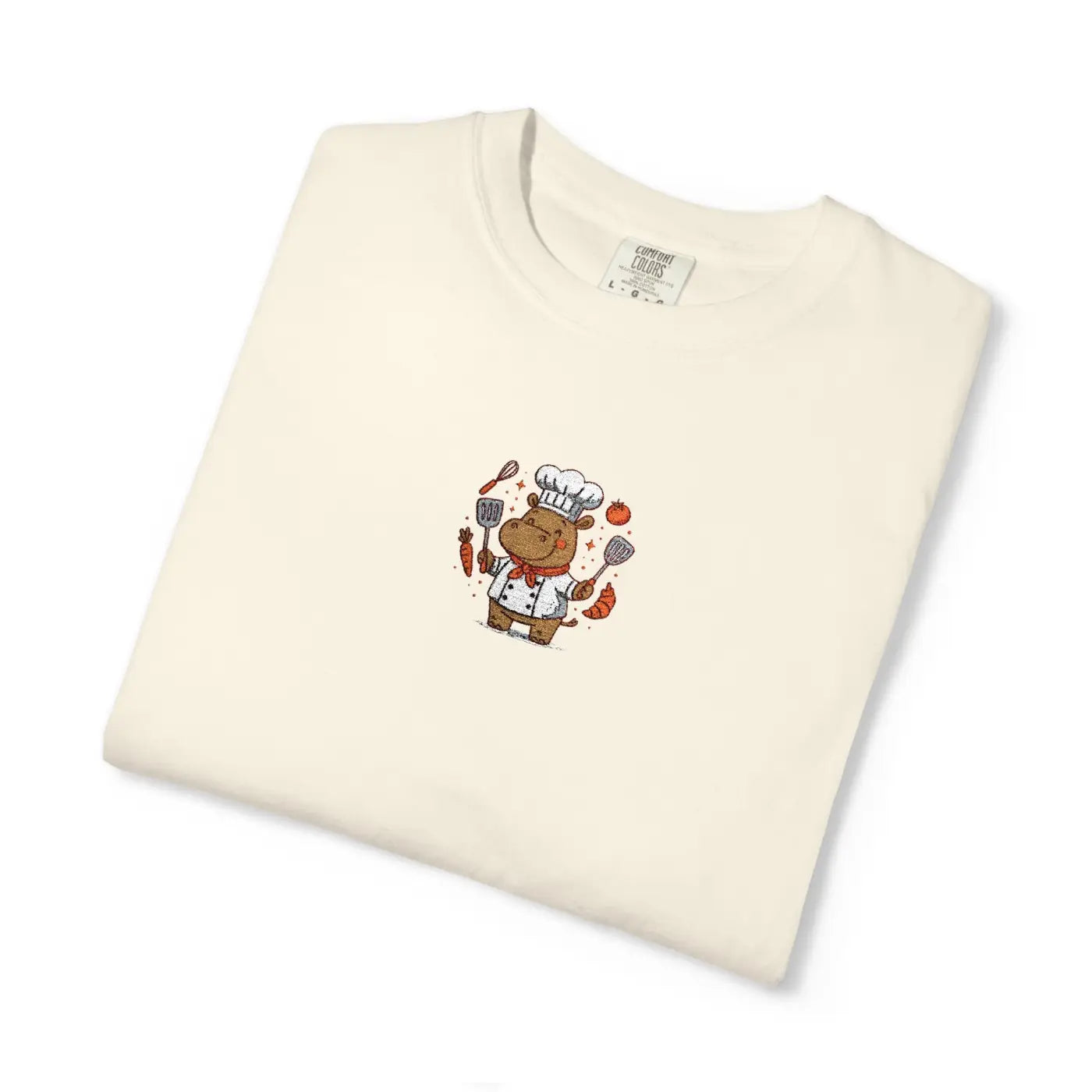 Whimsical Hippo Chef Cozy Tee - Soft Cotton Comfort - DipaliZ
