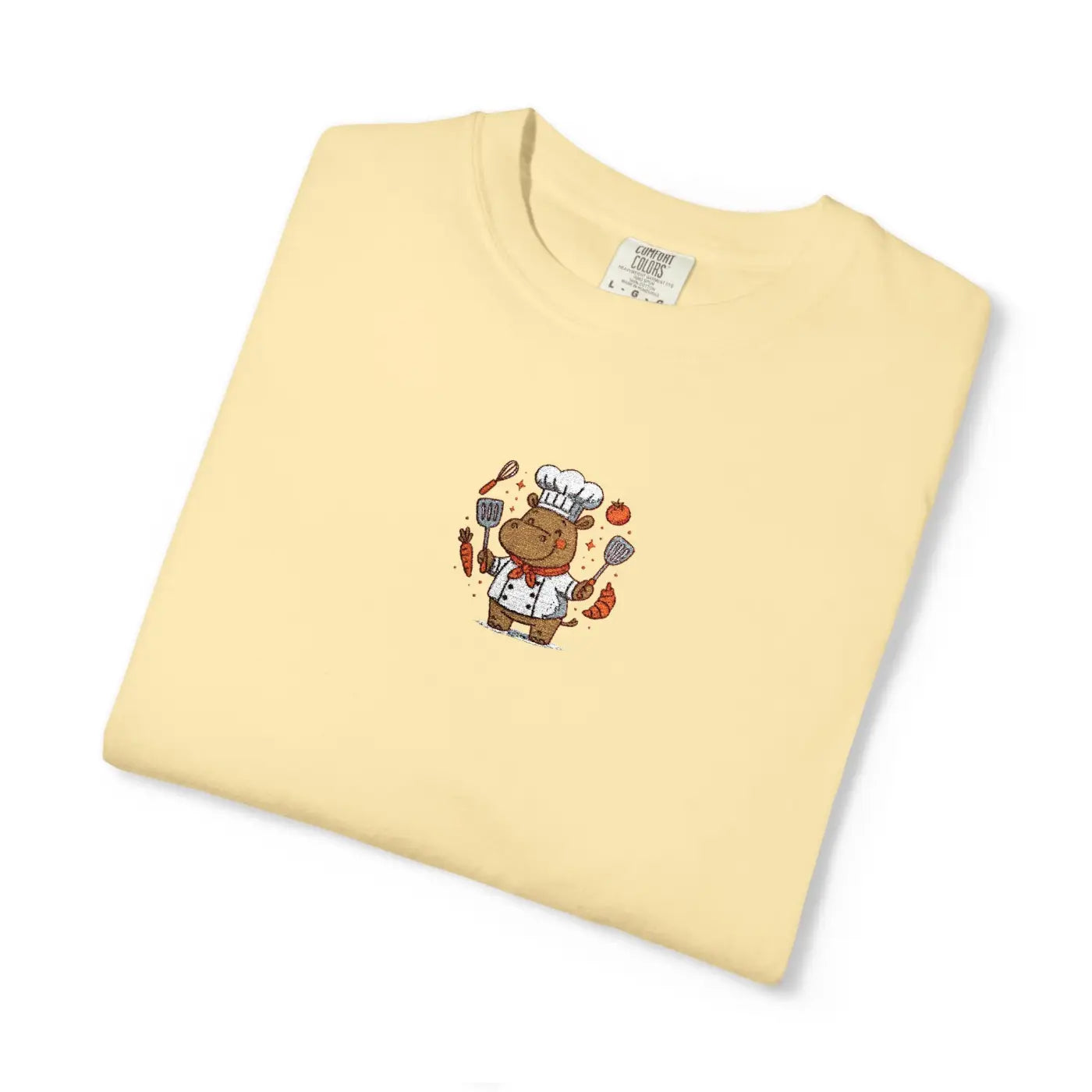 Whimsical Hippo Chef Cozy Tee - Soft Cotton Comfort - DipaliZ