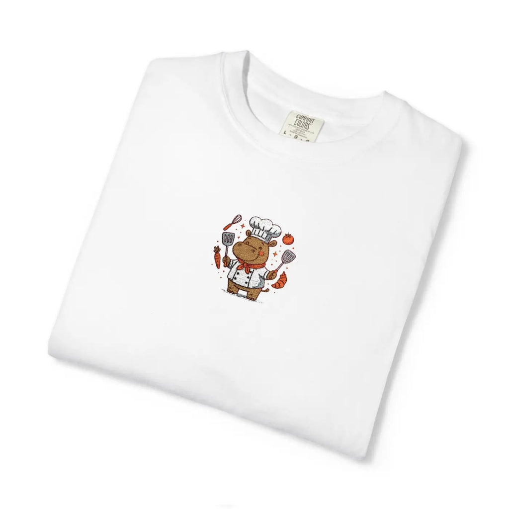 Whimsical Hippo Chef Cozy Tee - Soft Cotton Comfort - DipaliZ